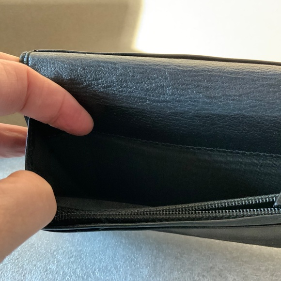 CHANEL JACKET MOTIF CC LOGO LEATHER LONG BIFOLD WALLET BLACK - Picture 12 of 15